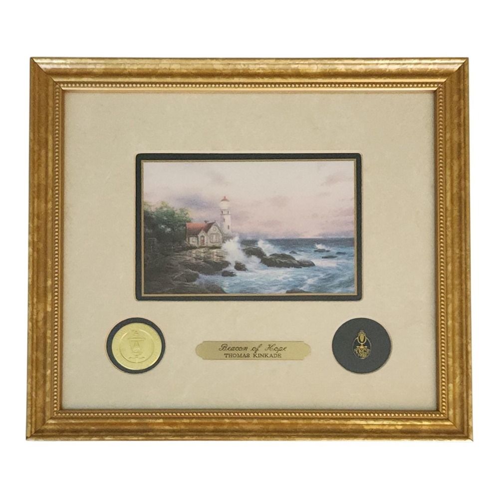 Thomas Kinkade‎ Beacon of Hope Framed Accent Print Litograph COA Lighthouse